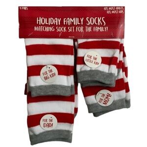 Holiday Family Christmas Socks Entire Family Socks 4 Pack